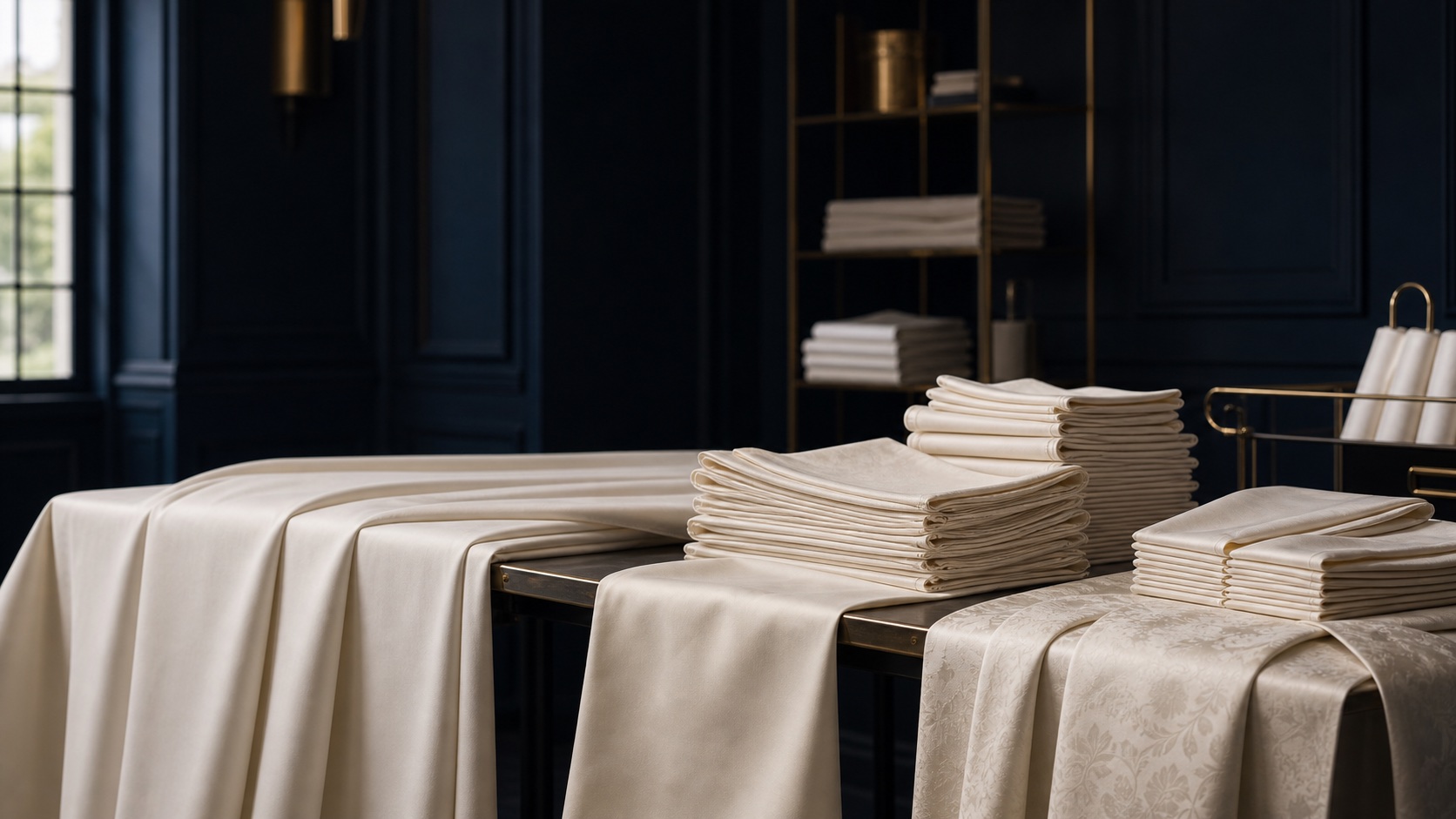 Presentation-ready table linens for an event